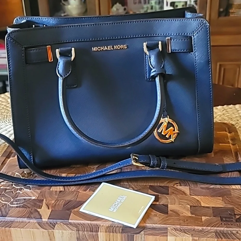 Michael Kors Navy Dillon Satchel - Picture 9 of 9